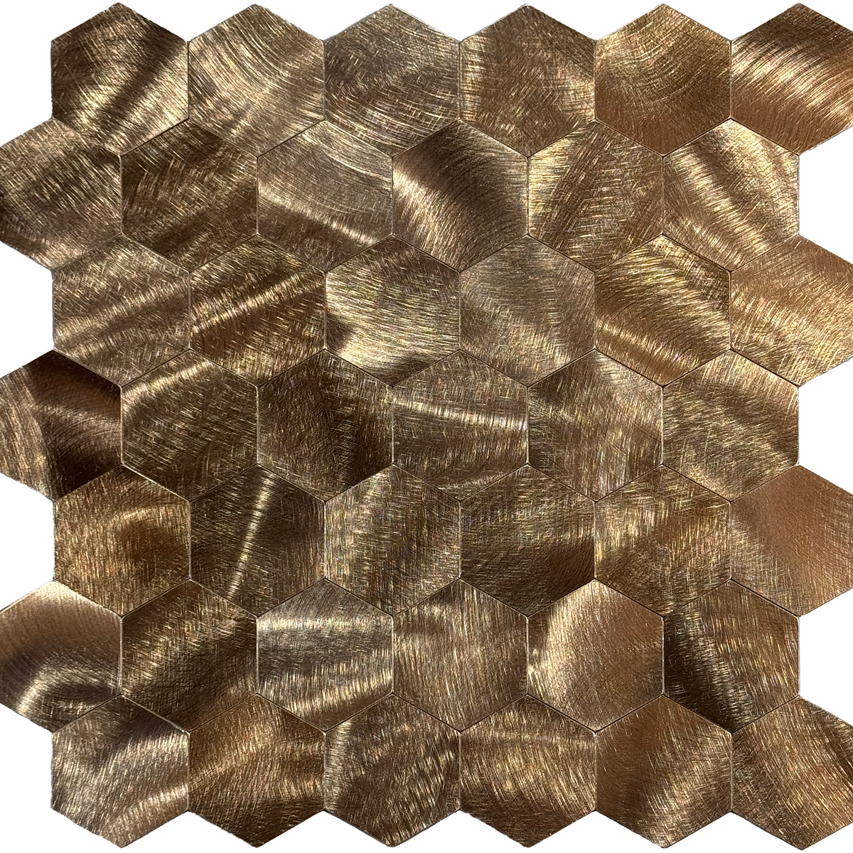 Selvklebende mosaikkfliser i gull hexagon