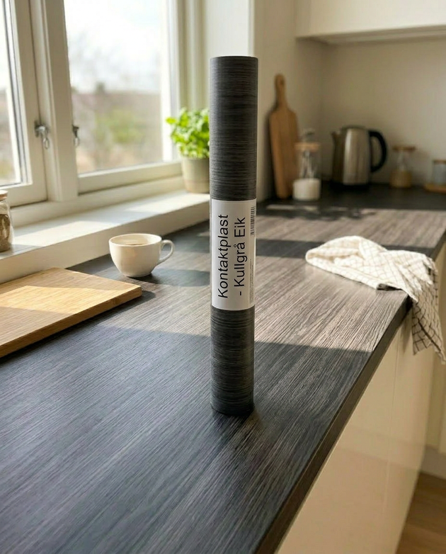 Kontaktplast kullgrå eik moderne treverk til kjøkken