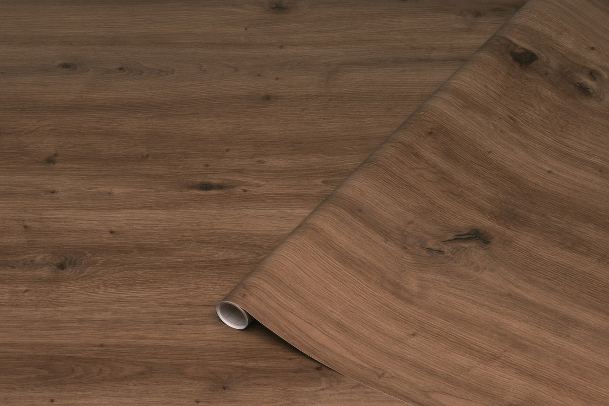 Artisan Oak kontaktplast – rull med selvklebende folie i brun eik