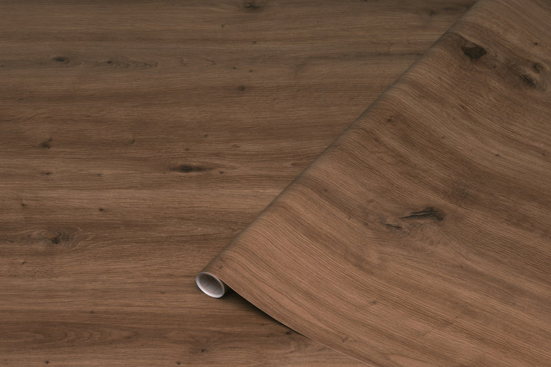 Artisan Oak kontaktplast – rull med selvklebende folie i brun eik