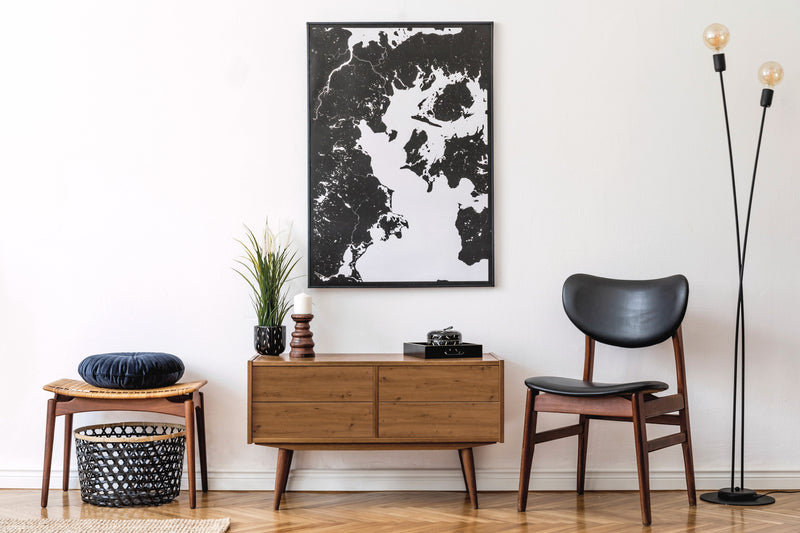 Lav skjenk fornyet med Artisan Oak kontaktplast i stue