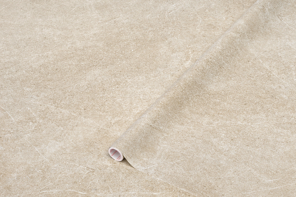 Memy beige kontaktplast – rull med selvklebende folie i beige steinlook