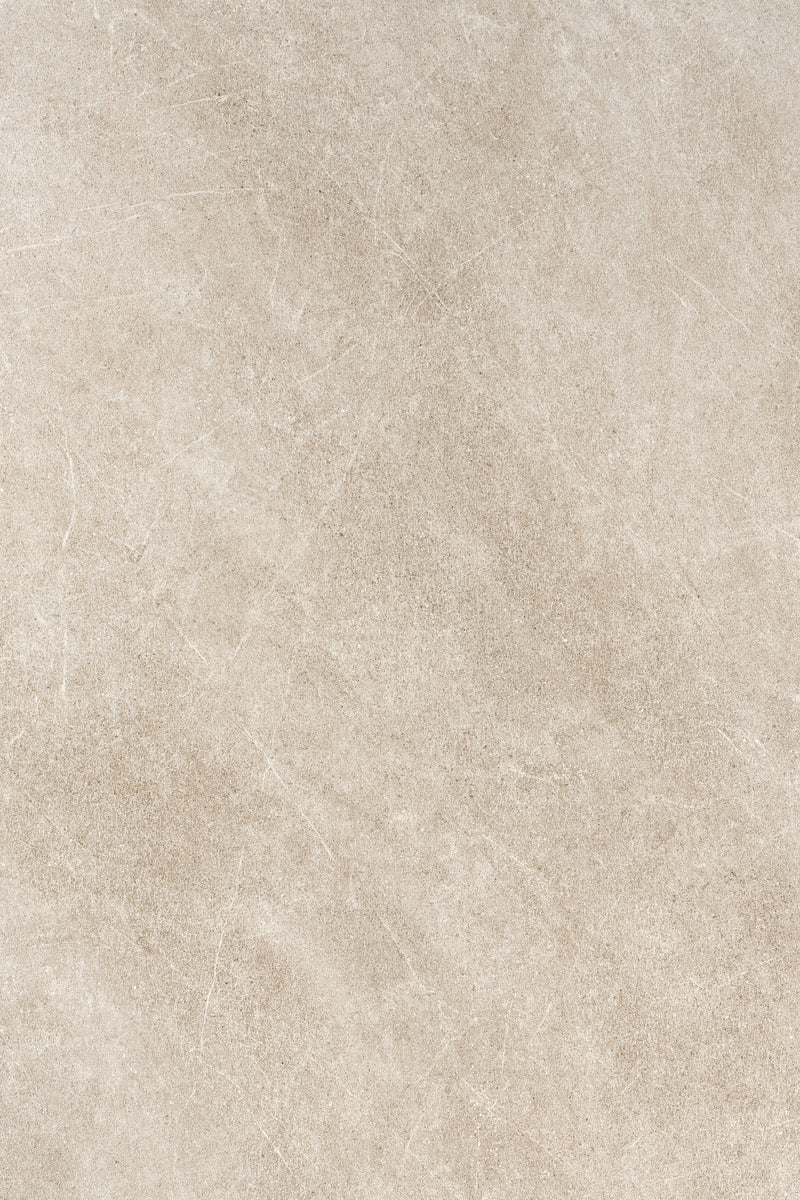 Nærbilde av Memy beige kontaktplast med lys beige steinstruktur og fine årer